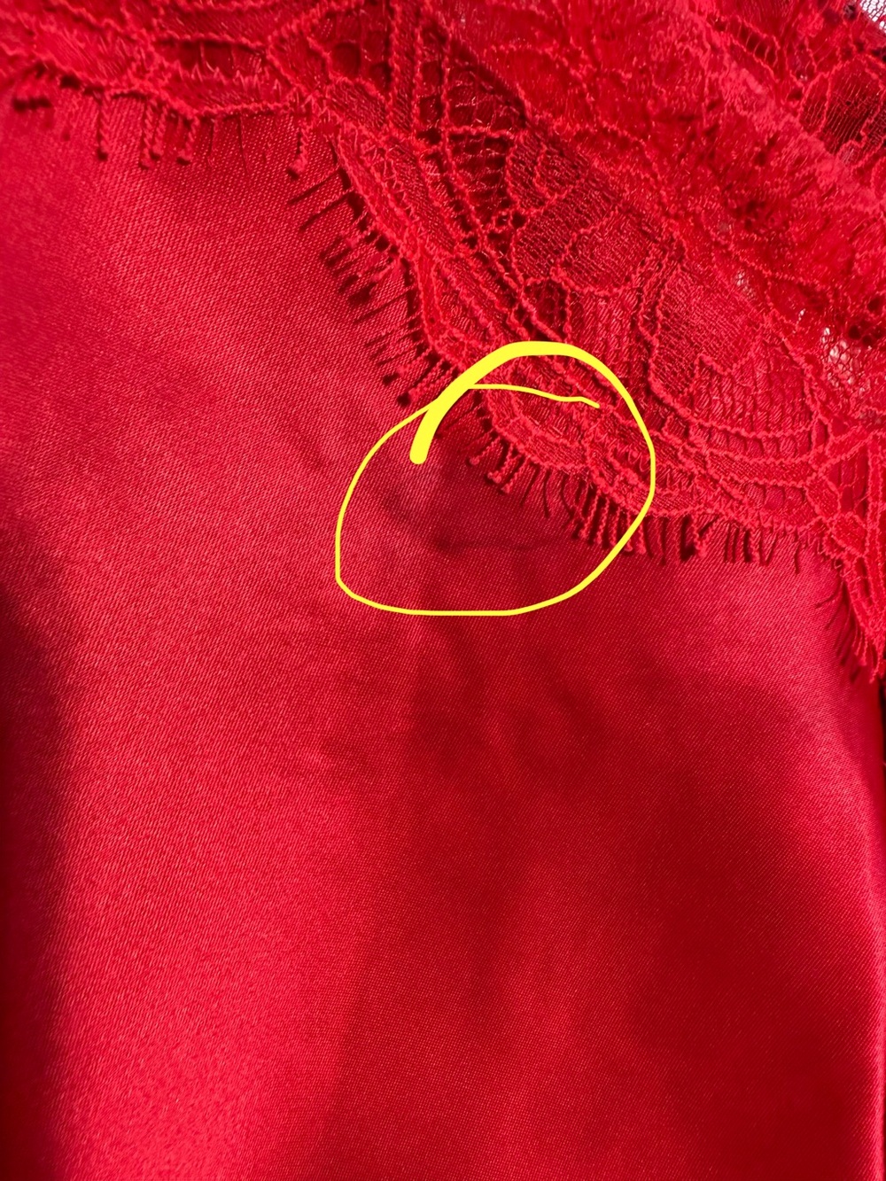 Victorias Secret cherry lipstick red nighty negligee lace nightgown lingerie - Picture 10 of 10